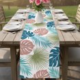 thumbnail image 6 of Table Runners 90 Inches Long Dress Scarves, Turquoise Green Palm Leaves Farmhouse Coffee/Dining/Kitchen Table Decor Table Runner for Living Room, Tropical Botanical Summer 13x90 Inch, 6 of 9