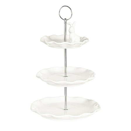 Ceramic and Metal Three Tiered Server