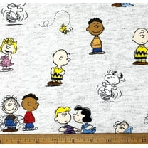 1/2 Yard - Peanuts Snoopy Woodstock & the Gang on Light Gray Cotton Fabric (Great for Quilting, Sewing, Craft Projects, Throw Pillows & More) 1/2 Yard X 44" Wide