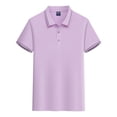 thumbnail image 6 of UVEASISHA Women's Striped Polos Shirts Quick-Dry Moisture-Wicking Business Casual Tees Breathable Lightweight Office Workout Tennis Polos Purple M, 6 of 7