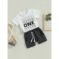 thumbnail image 4 of First Birthday Boy Outfit Baby One Birthday Outfit 6M 12M Boy Short Sleeve Letter Print Shirt Short Pants Baby Boy Clothes, 4 of 9