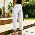 thumbnail image 6 of Women's Baggy Jeans Elastic High Waist Loose Tapered Denim Pants Side Button Detail Y2K Trousers with Pockets Vintage Casual Streetwear White, 6 of 6