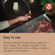 De Buyer Mineral B Element 9.5'' Oval Steel Roasting Pan