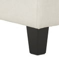thumbnail image 4 of CorLiving Georgia Cream Upholstered Mid-Century Modern Square Ottoman with Wood Legs, 4 of 4
