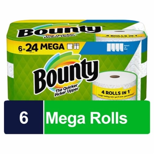 Bounty Select-A-Size Paper Towels Mega Rolls 6 rolls
