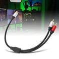 thumbnail image 4 of 1 femenino A 2 divisor y masculino, flexible 1rca hembrá a 2rca cable masculino operación de operación simple conveniente para la computadora portátil para subwoofer, 4 of 7