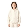 thumbnail image 4 of Gubotare Girls Zip Up Hoodies Teen Fleece Full-Zip Sweatshirts Jacket Casual Fall Hoodie with Pocket Beige,Size 7-8 Years, 4 of 7