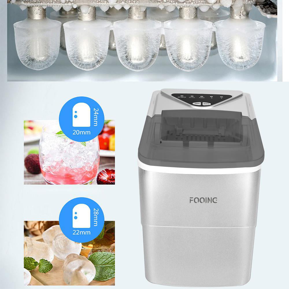 Fooing Portable Compact Electric Ice Maker Machine Mini Cube 24lb/Day with Ice - Walmart.com