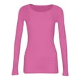 thumbnail image 4 of Fonma Going Out Tops for Women Fall Long Sleeve Lightweight Tops Ribbed Crew Neck Shirts Winter Trendy Travel Clothes Hot Pink S, 4 of 6