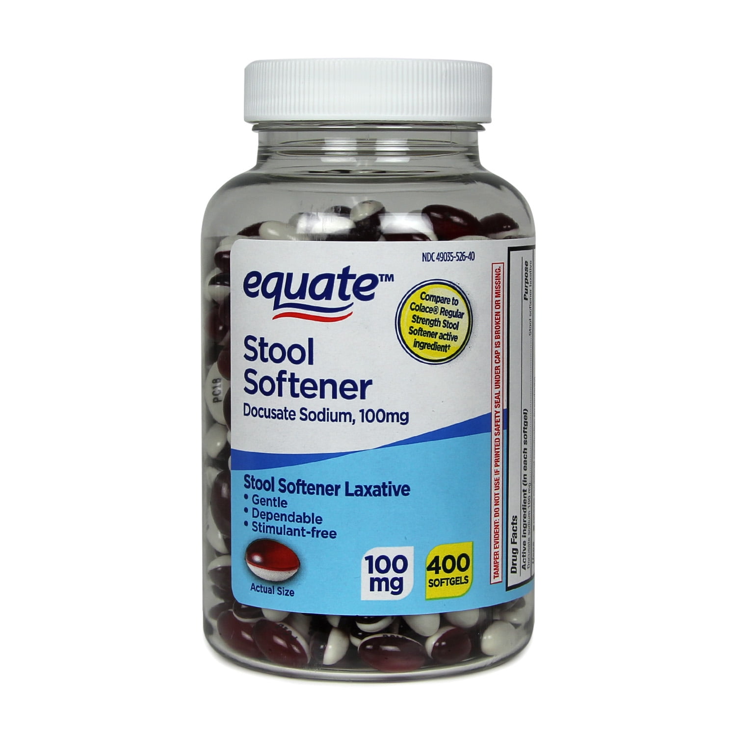 Equate Stool Softener Laxative Softgels, 100 mg, 400 Count