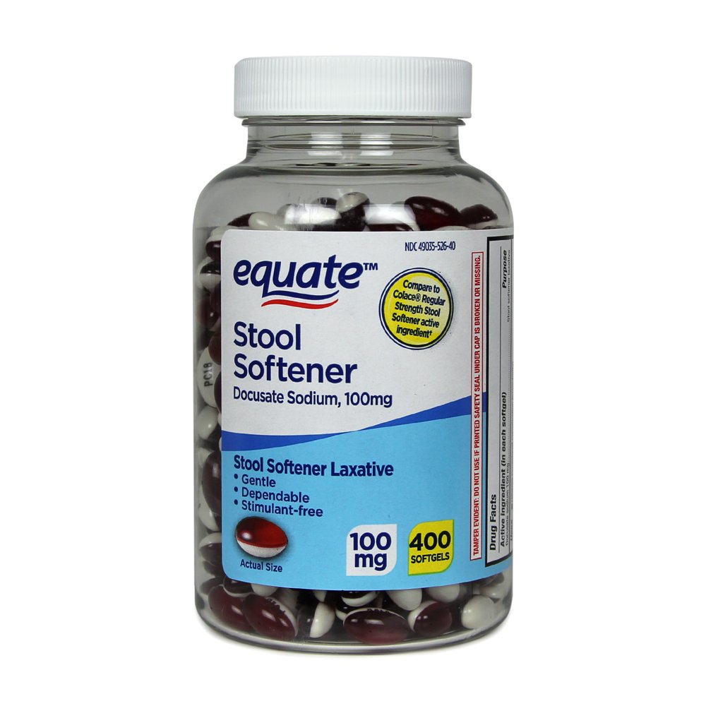 Equate Stool Softener Laxative Softgels for Constipation, 400 Count