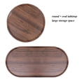 thumbnail image 5 of Jopath 2 Tier Oval End Tables Wooden Small Side Table, 27" Round Coffee Table with Storage Tray, Modern End Table for Living Room, Office, Apartment,Walnut Brown, 5 of 10