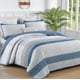 thumbnail image 2 of Juego de edredón WONGS BEDDING, azul, bohemio, con rayas king size, 3 piezas, 2 of 9