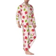 thumbnail image 2 of KLL Hand Drawn Strawberry Sleepwear Mens Flannel Pajamas,Long Cotton Pj Set, 2 of 7