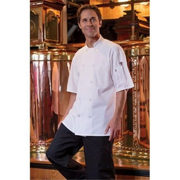 Vtex 0421-2504 Delray Chef Coat with Mesh Ss 5.25 Wht Lg