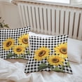 thumbnail image 5 of Sunflower Outdoor Pillow Covers Pack of 2 Black and White Buffalo Plaid Spring Summer Floral Waterproof Throw Pillow Covers Decorative Cushion Cases for Patio Garden Tent Balcony Couch 20x20 inch, 5 of 8