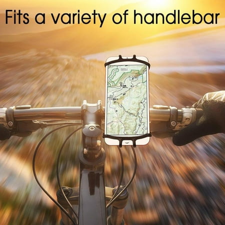 VUP Silicone Bike Phone Mount for iPhone X/ 8 Plus/ 8/7 Plus, Galaxy S8 Plus, Nexus, Nokia, LG, Universal Bicycle Motorcycle Handlebars Adjustable Cell Phone Holder, 360° (Best Iphone 5 Bike Mount)