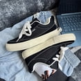 thumbnail image 3 of NewMen'S Casual Canvas Sneakers - Comfortable Fabric Lining for Everyday Wear, Everyday Sho ,Black & White Low-Top Lace-Up Shoes with Round Toe, Rubber Sole, and  | Minimalist Sneakers | Durable Canv, 3 of 7