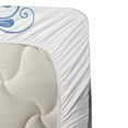 thumbnail image 3 of Ambesonne Groovy Fitted & Top Sheet Set with Sham, Peace Sign and Swirls, Pink Blue White, 3 of 4
