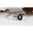 thumbnail image 3 of AFGEMSNJEWELLERY Oval Blue Star Sapphire Engagement Ring for Women 925 Sterling Silver with Diamond CZ Accents September Birthstone Rose Gold 10.5, 3 of 4
