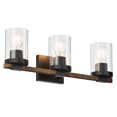 thumbnail image 3 of Aiwen Black Clear Glass Bathroom Vanity Light 3-Light Farmhouse Cylinder Light Fixture over Mirror, 3 of 10