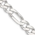 thumbnail image 6 of Diamond2Deal 925 Sterling Silver 9mm Figaro Chain Necklace for Men 18", 6 of 6