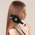 thumbnail image 3 of Starry Night Hair Brush – Vintage Celestial Detangler with Anti-Static Cushion, Mystical Sun and Moon Design, Wooden Handle Paddle Brush, 3 of 8