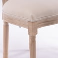 thumbnail image 2 of Noble House French Country Upholstered Dining Chair with Cushion Back and Solid Wood Base, Beige & Natural, Set of 2, 2 of 12