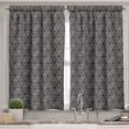 thumbnail image 2 of Ambesonne Modern Valance & Curtain, Abstract Lines Grid Ornate, 55"x24", Charcoal Grey and Pale Tan, 2 of 7