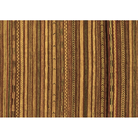Ahgly Company Indoor Rectangle Oriental Brown Modern Area Rugs, 5' x 7'