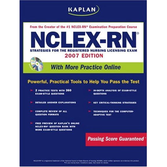 Pre-Owned Kaplan NCLEX-RN Exam, 2007 Edition with CD-ROM: Strategies for the Registered Nursing Licensing Exam (Paperback) 1419582445 9781419582448
