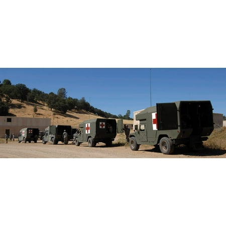 US Army ambulance units participate in a simulated evacuation scenario Poster Print by Stocktrek