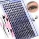 thumbnail image 1 of Kit de extensión de pestañas FANXITON Natural Lash D Clusters 288 piezas, 1 of 8