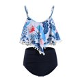 thumbnail image 5 of iTNHFP Cover Ups for Swimwear Women Plus Size Wrap Women Swimwear Tankini 2 Piece Normal Swimsuit Backless 2 Piece Printing Adjustable Print Color Padded Strap Bathing Suits trendy Vacation Beach Wear, 5 of 5