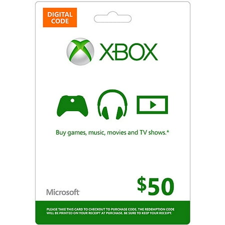 Xbox Live Digital Gift Card $50 (email D