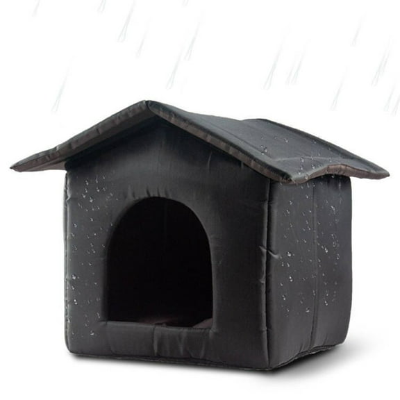 Pet Bed House Waterproof Outdoor Pet House Nest for and Small Dog Warm Cave Sleeping Nest Bed Black