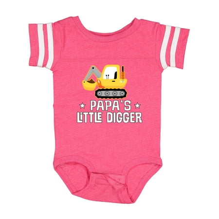 

Inktastic Papa Little Digger Construction Truck Gift Baby Boy Bodysuit