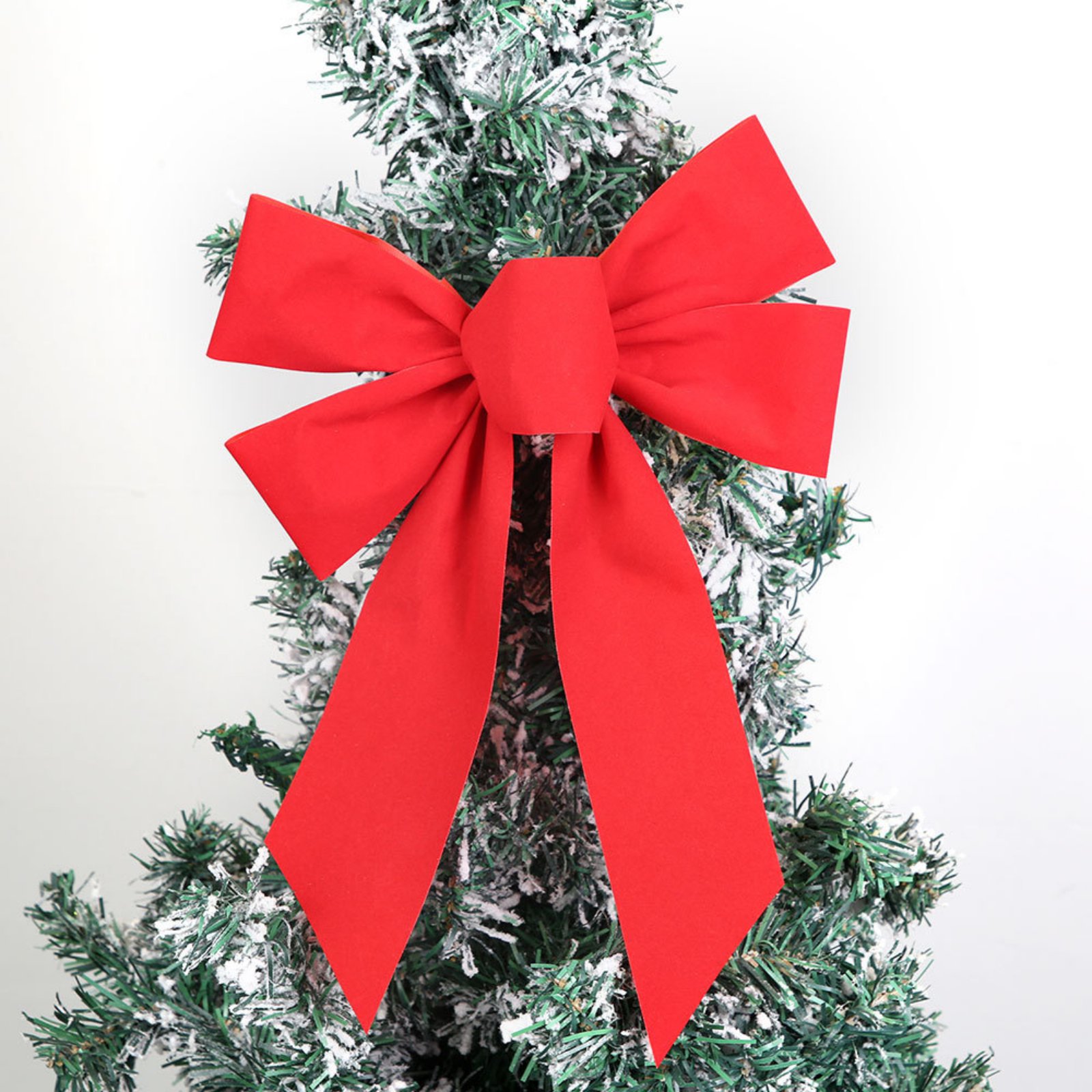 12 Pcs Christmas Red Bow Christmas Wreath Bows Christmas Velvet Bows Large Xmas Tree Ornaments Xmas Decoration Handmade Crafts for Home Outdoor Indoor Party