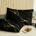 thumbnail image 3 of Move Over Black Gold Marble Comforter Set King Size Gold Metallic Marble Bedding Set Soft Microfiber Marble Bedding Set, 3 of 6