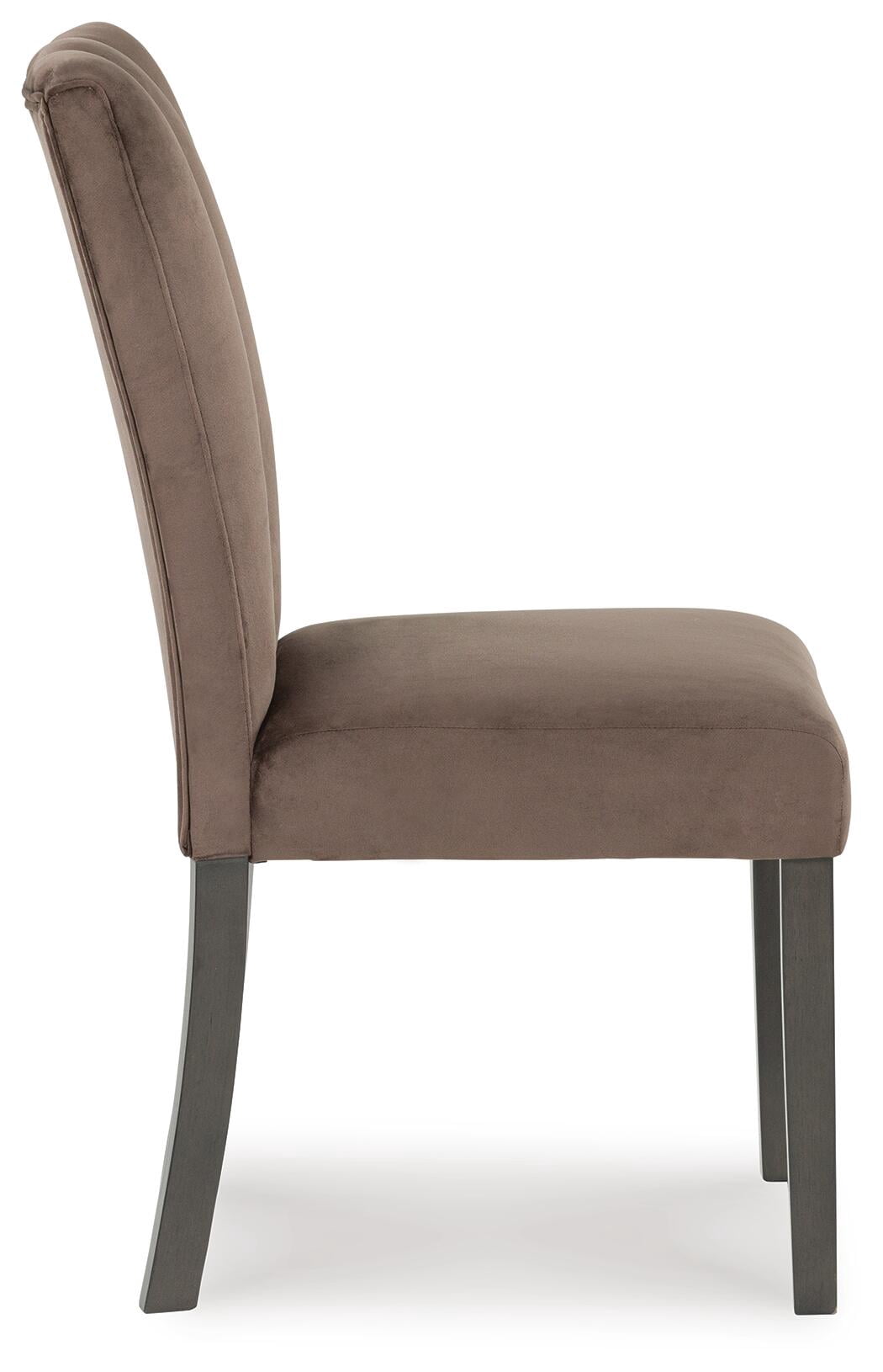 Signature Design by Ashley Zendalia Dining Chairs | Elegant Channel-Stitched Velvet Side Chairs | Set of 2, Mocha Brown