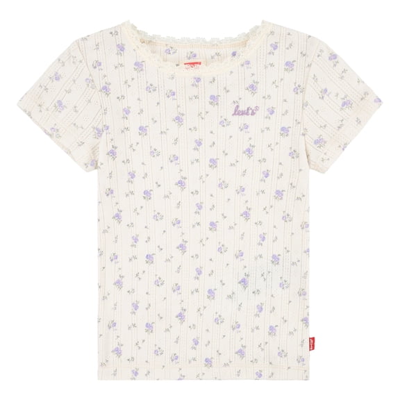 Levi's Girls' Short Sleeve Rib Knit Top, Sizes 4-16