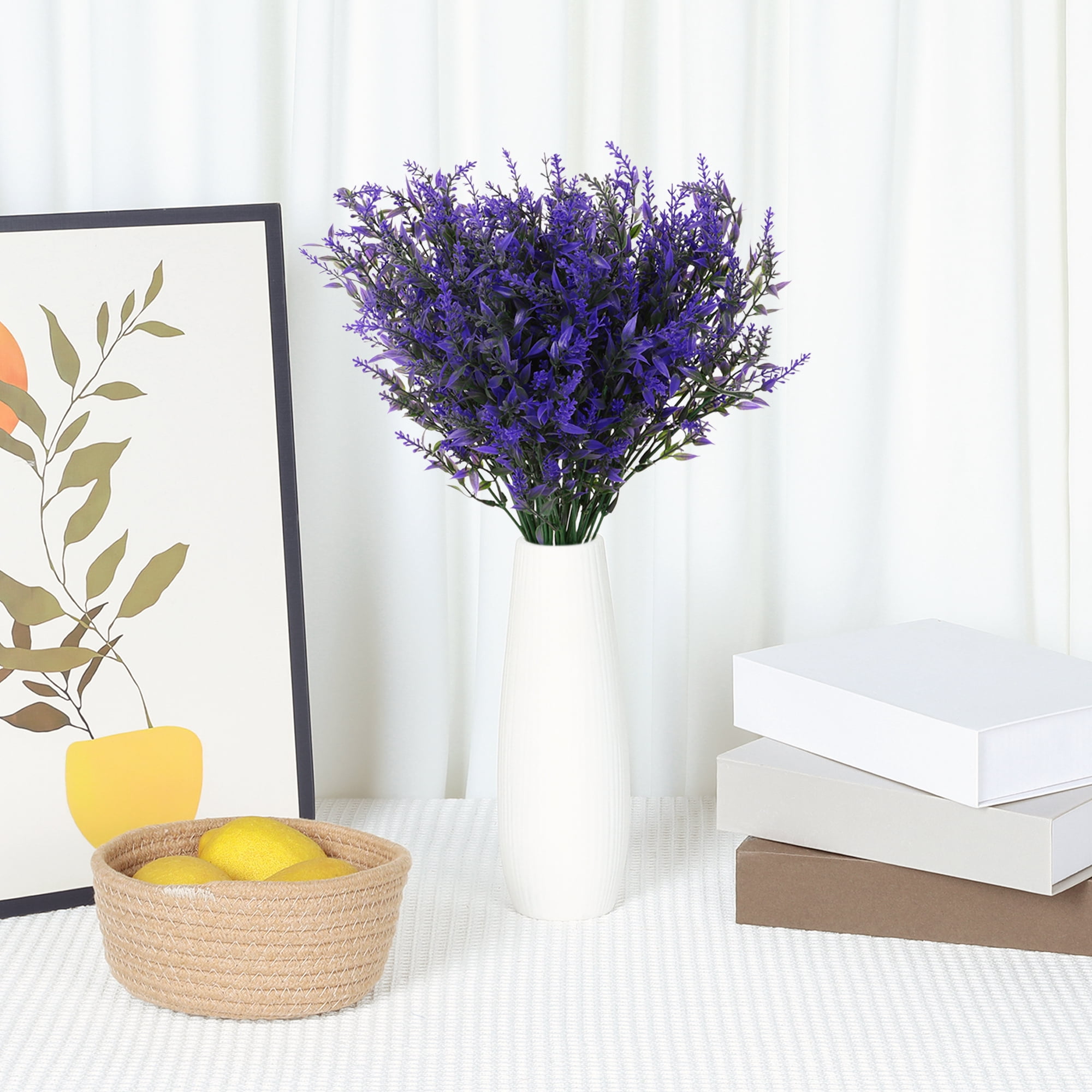 Unique Bargains 8Pcs Artificial Lavender Bundle Fake Flowers Indoor Outdoor Decor Purple