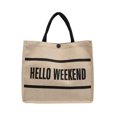 thumbnail image 1 of Bolsos de mano de lino para mujer con letras simples a la moda, bolsos de hombro para compras Likrtyny Para estrenar, 1 of 9