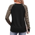 thumbnail image 4 of Fantaslook Women Long Sleeve Shirts Color Block Casual Tops Crewneck Fashion Fall Clothes, 4 of 8
