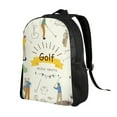thumbnail image 2 of Xecao Golf Icons And Golfer Pattern Unisex Waterproof Laptop Backpack Premium Oxford Commuter Bag Travel-Friendly Ergonomic Design, 2 of 8