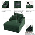 thumbnail image 5 of Euroco Multi-Functional Recliner Chair with Movable Ottoman, Hidden Storage Armrests, USB Ports, Cup Holders & Phone Stand, Corduroy Upholster, 5 of 6