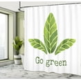 thumbnail image 4 of Ambesonne Sage Shower Curtain, Eco Concept Green Leaves, 69"Wx75"L, Green White, 4 of 4