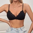 thumbnail image 5 of Jinhomg Women's Lace Bralettes Triangle Wireless Bras with Adjustable Straps V Neck Soft Unpadded Scalloped bras Black 758085BC, 5 of 7