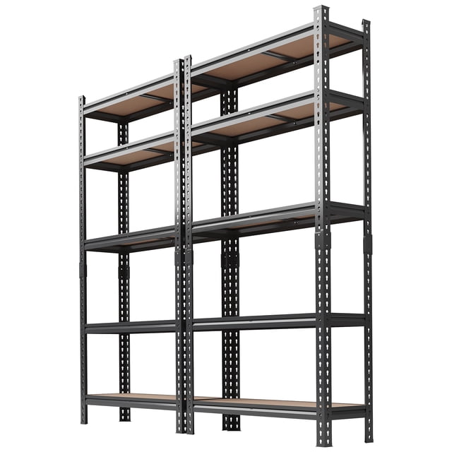 Étagère de Rangement en Métal Robuste à 5 Niveaux - Organisateur Utilitaire Réglable - Acier au Carbone, Résistant à la Rouille, 400 Lb/couche pour Garage, Garde-Manger, Entrepôt, Cuisine