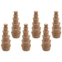 Supvox 36PCS Glass Vial Stoppers for Tapered Corks Light Yellow Wooden Air Tight Closure for Crafts